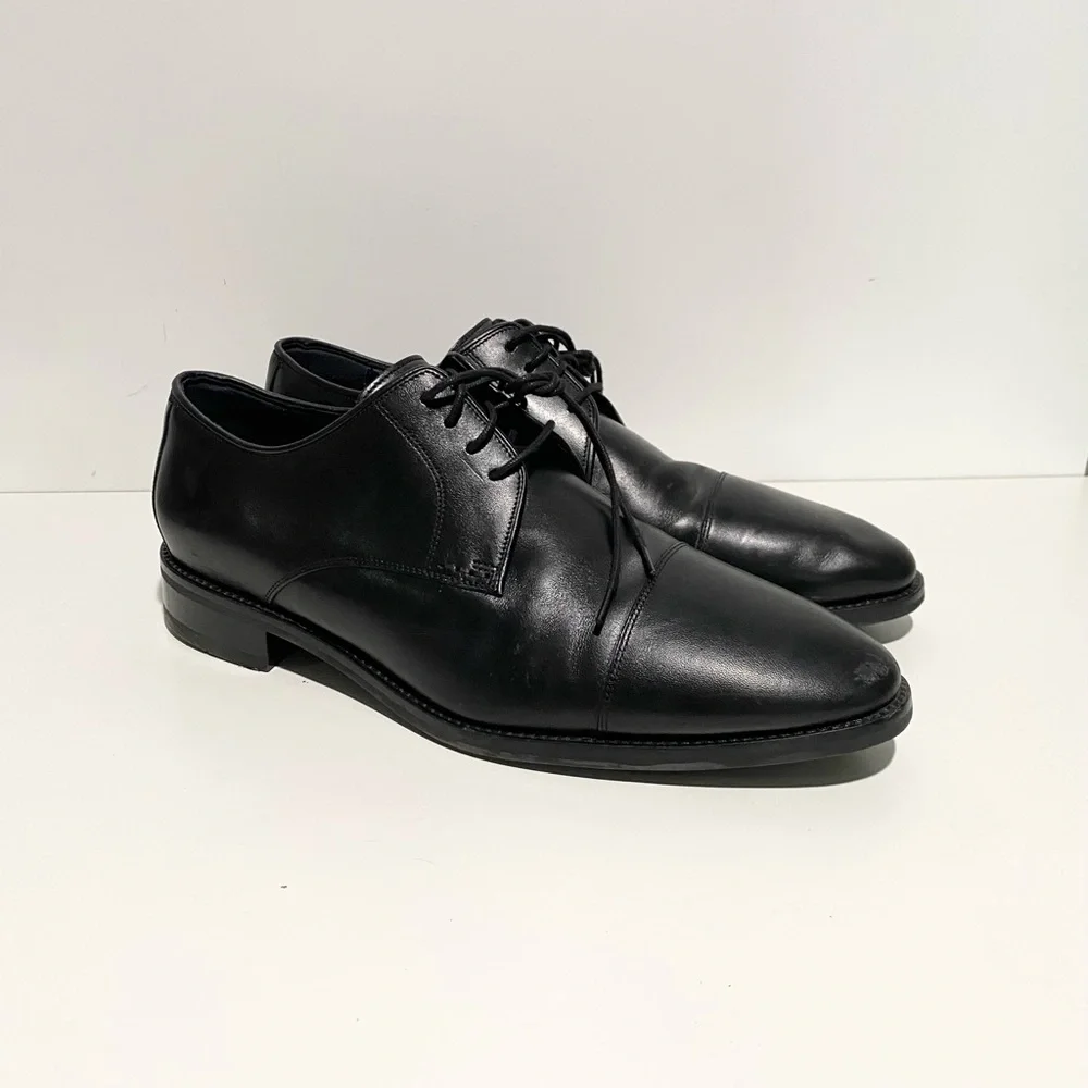 C11630 COLE HAAN‎ MEN'S LENOX HILL CAP TOE OXFORD SIZE 10 WIDE BLACK Classic
